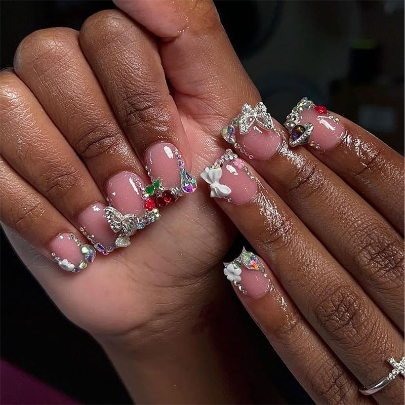 Acrylic nail set with sparkling 3D elements Stornfield