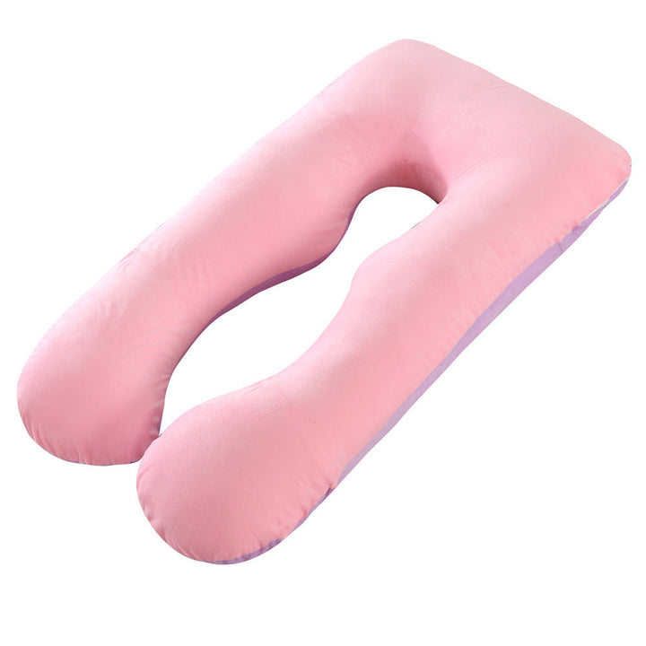 full-body U-shaped pregnancy support pillow with ergonomic lumbar and hip contour and removable breathable cover Stornfield