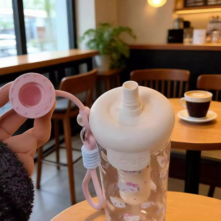 Women's water bottle with cheerful design and practical carrying handle Stornfield
