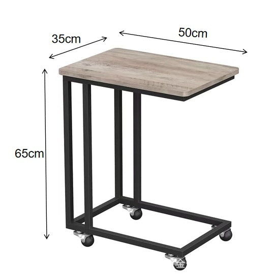 Side table with wheels and modern design Stornfield