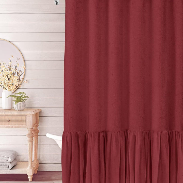 Ruffled Textured Shower Curtain Stornfield