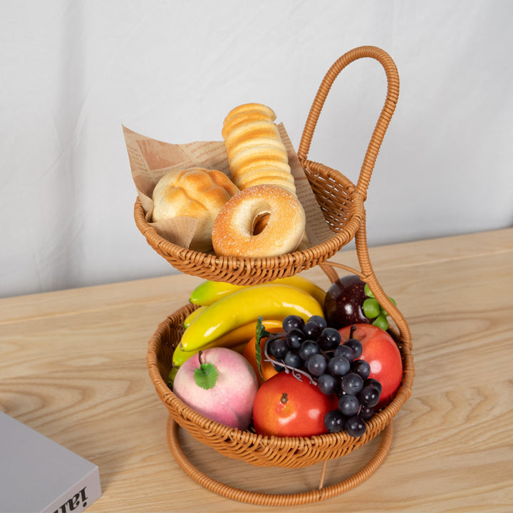 Two-Tiered Wicker Fruit Stand Stornfield