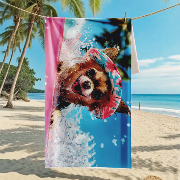 Ladies beach towel with maritime stripe pattern Stornfield