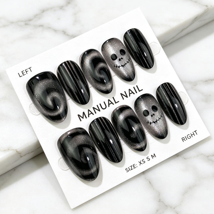 Gothic Themed Press-On Nail Art Set