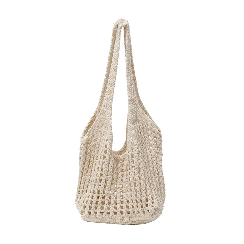 Floral Embellished Crochet Tote