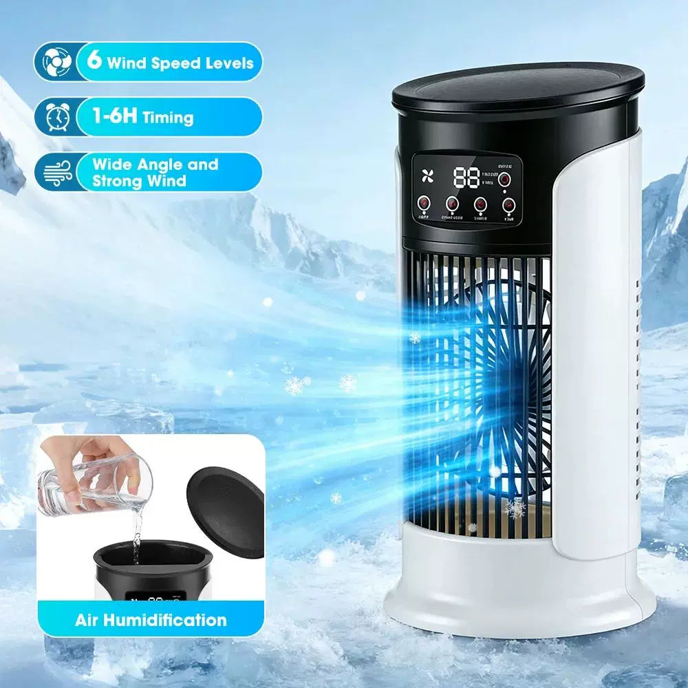 Unisex One Size Compact Personal Evaporative Tower Cooler with Refillable Ice Packs, Whisper Quiet Fan and Touch Control Stornfield