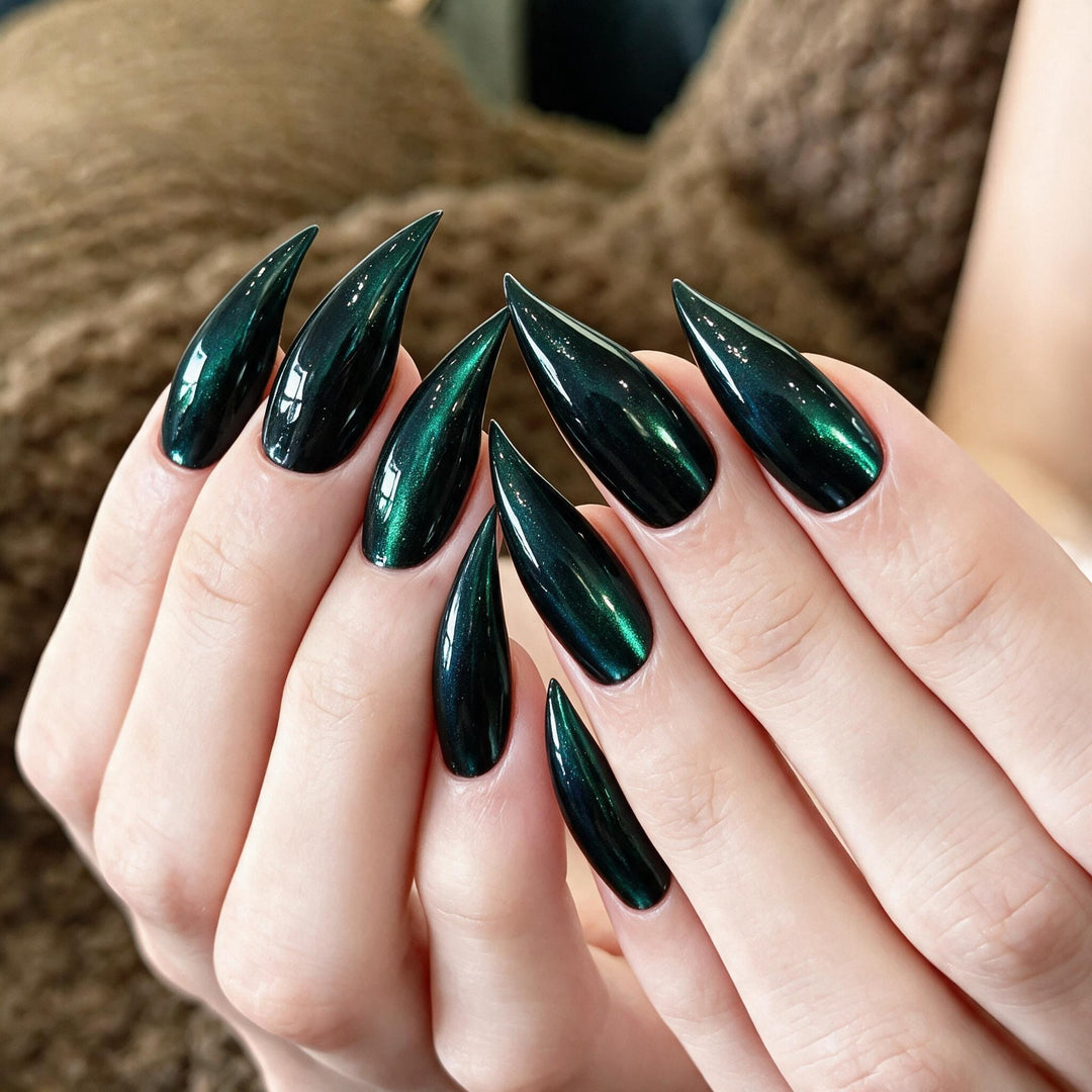 Artistic Stiletto Press-On Nail Set with Glossy Finish Stornfield