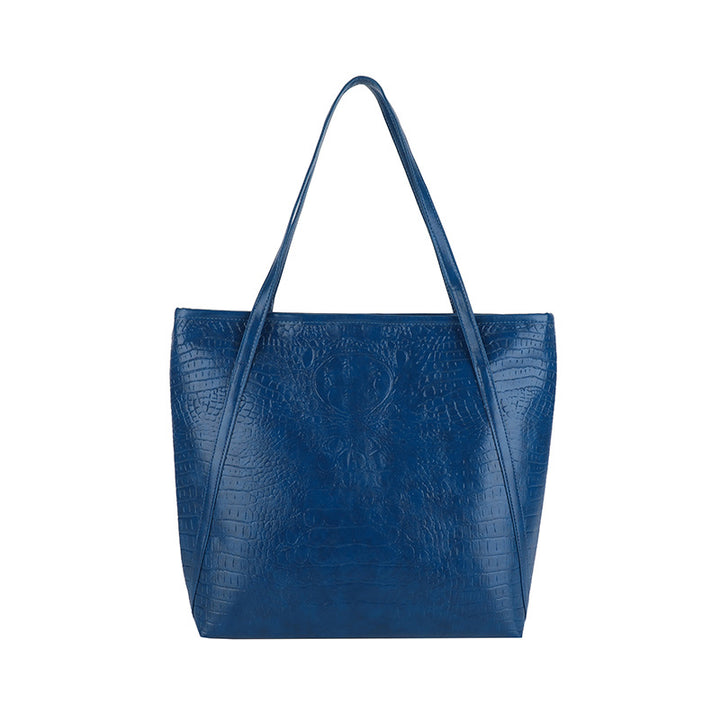 Crocodile-Embossed Leather Tote Bag Stornfield