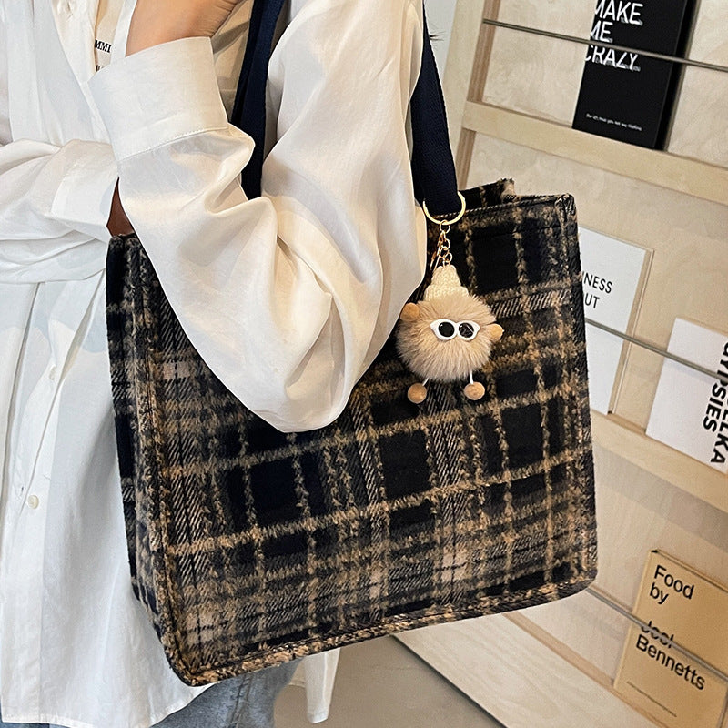 Cozy Checkered Tote Bag