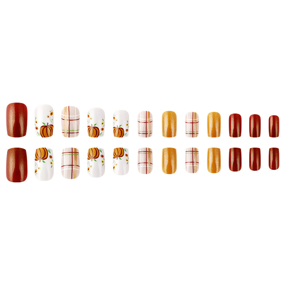 Seasonal Pumpkin-Themed Nail Art Set Stornfield