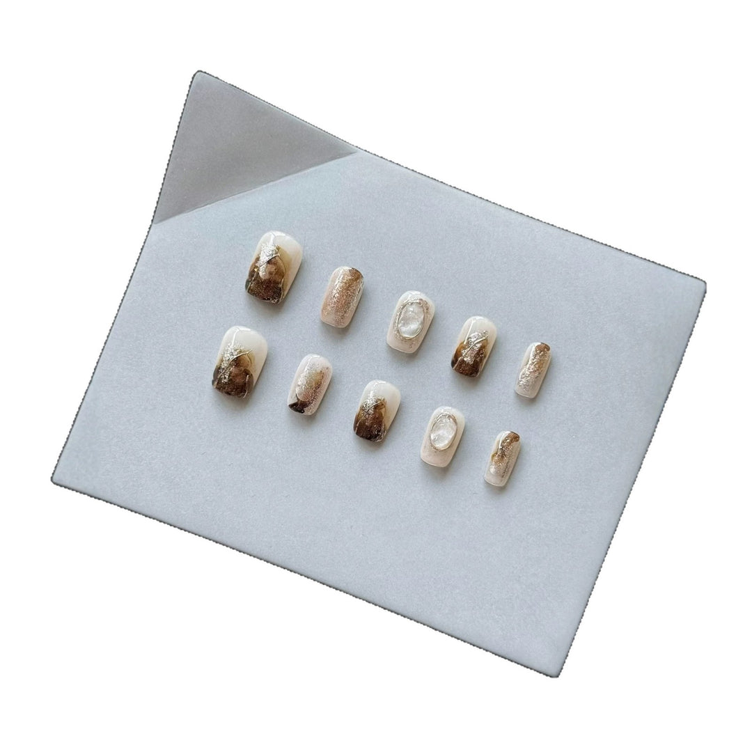 Decorative Marble Effect Press-On Nail Set