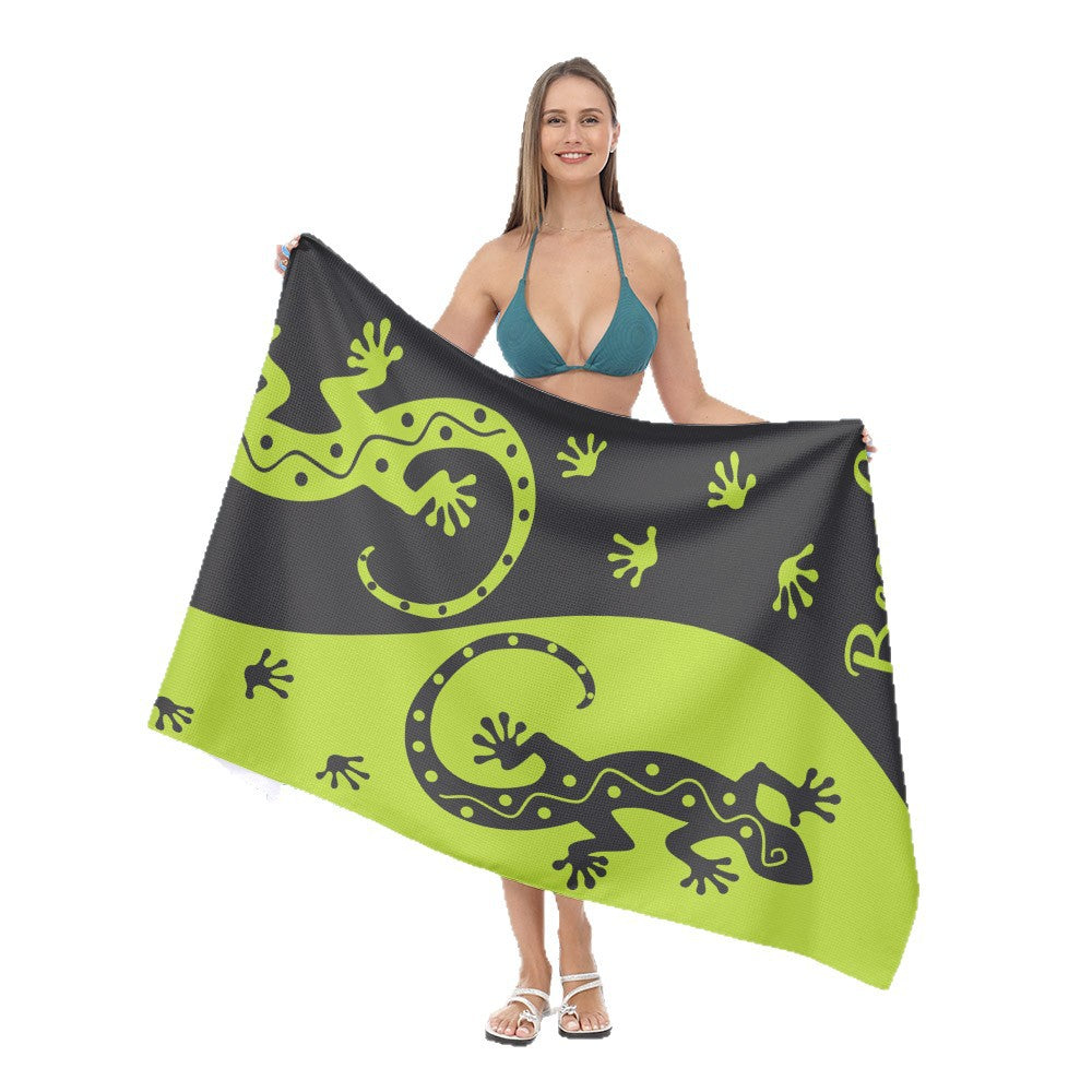 Beach towel with colorful gecko pattern Stornfield