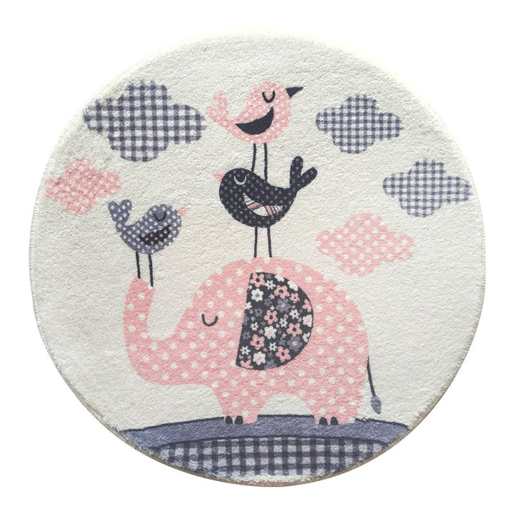 Playful Airplane-Themed Round Area Mat Stornfield