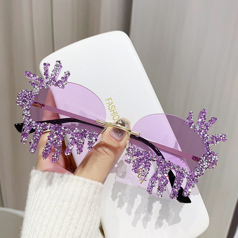 Women Extravagant Sunglasses with Sparkling Rhinestone Decorations Stornfield