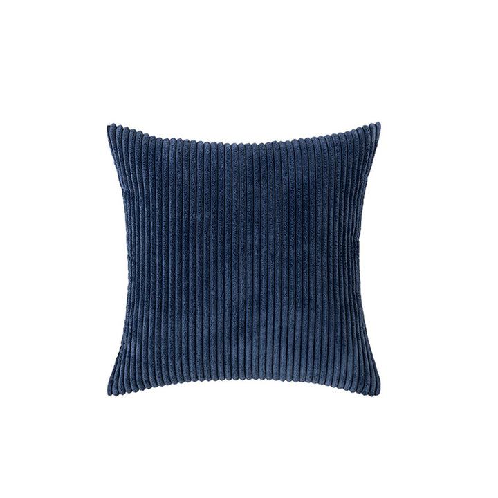 Corduroy Ribbed Square Accent Pillow Cover with Deep-Channel Texture and Concealed Zipper