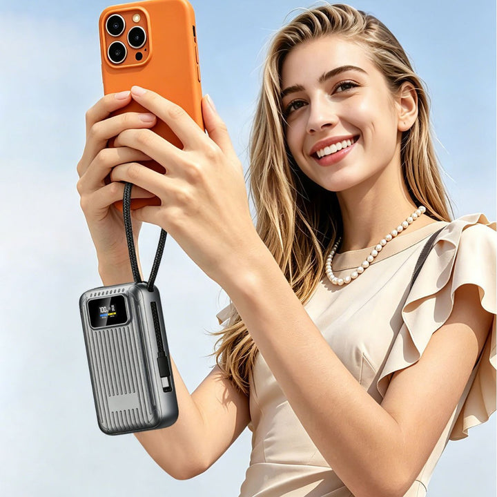 Compact power bank with intelligent LCD display and fast charging function Stornfield
