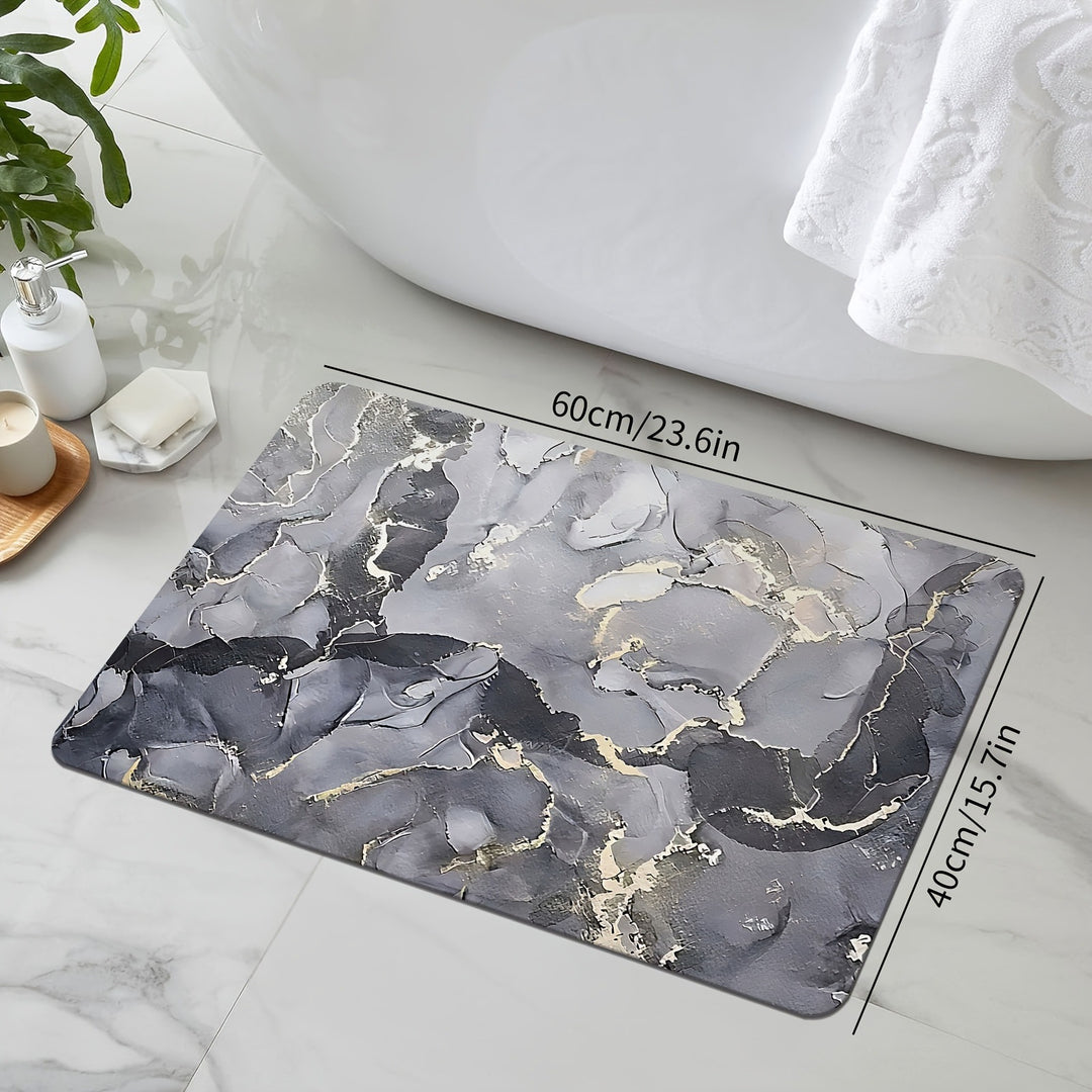 Luxurious Marble Design Bath Mat