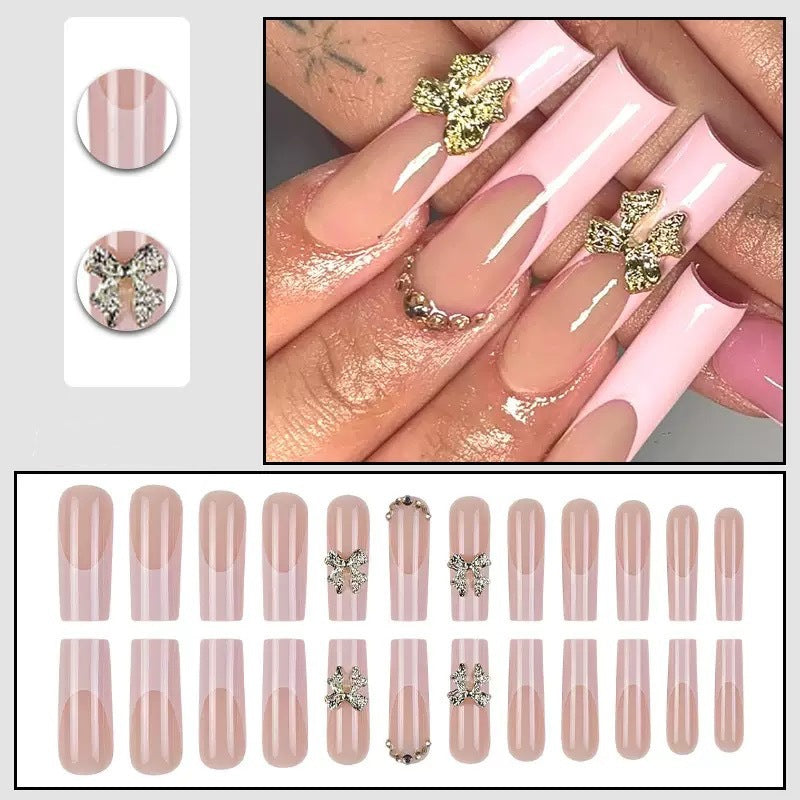 Artificial nail tips with glamorous flower embellishments Stornfield