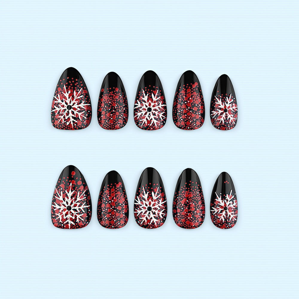 Artificial Winter Nails with Snowflake Pattern Stornfield