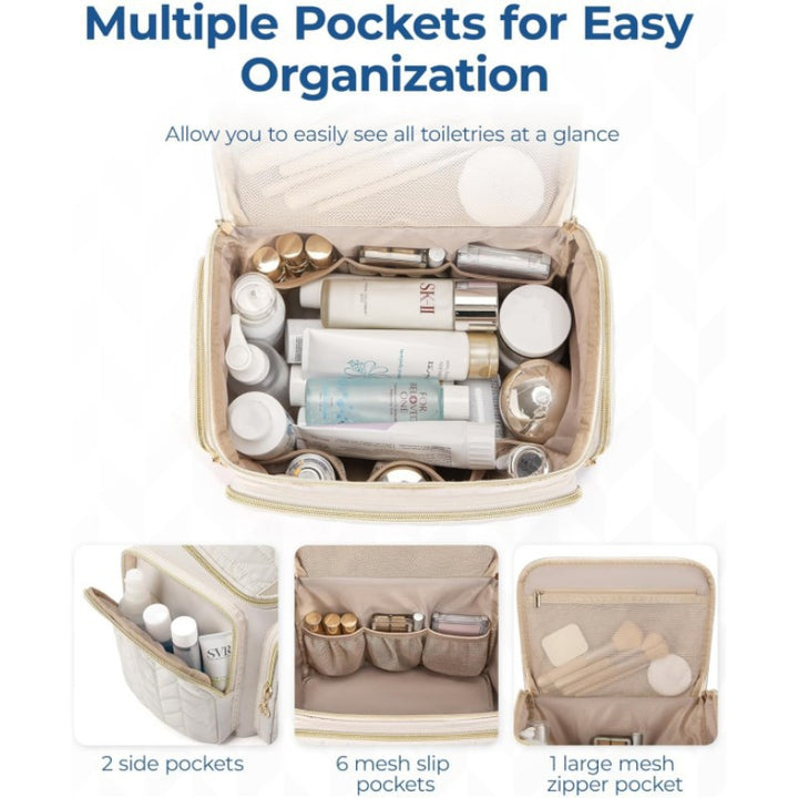 Cosmetic Organizer Bag with Structured Quilting Stornfield