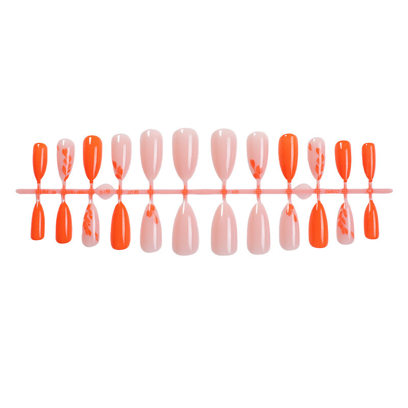 Artistic Press-On Nail Set with Seasonal Floral Designs Stornfield