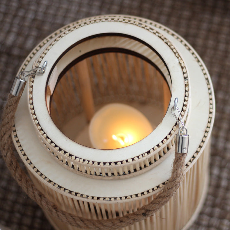 Decorative lantern made of woven material Stornfield