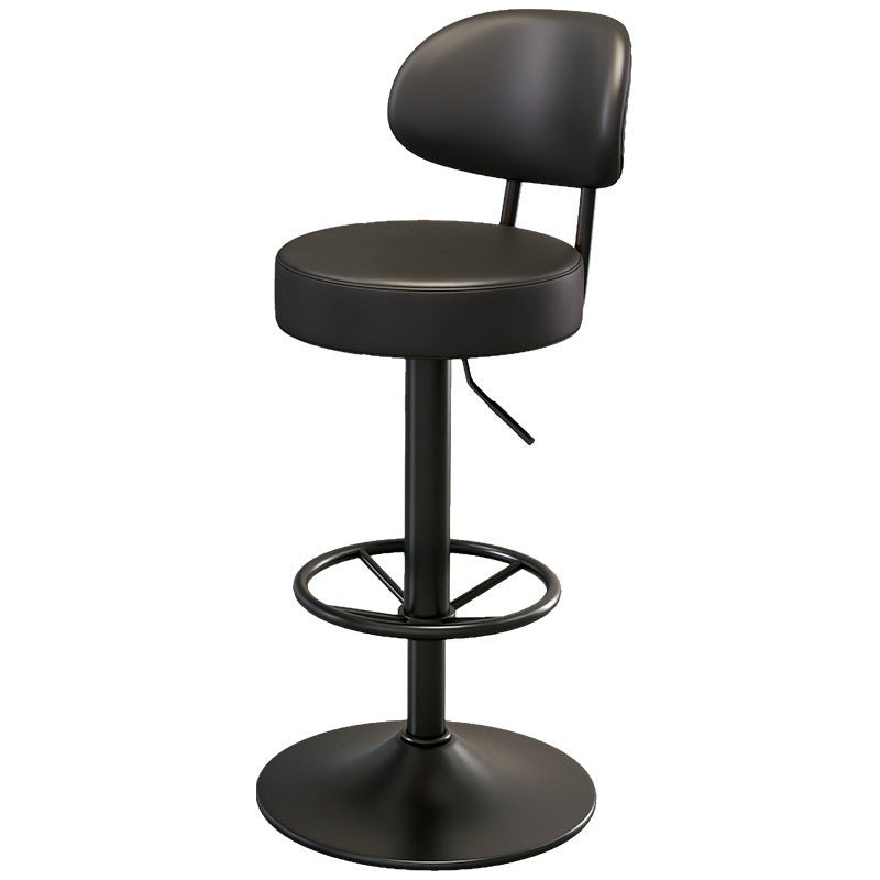 Height Adjustable Bar Stool With Padded Seat And Backrest Stornfield