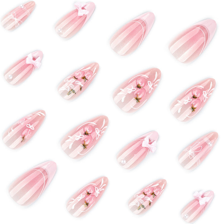 Artistic Nail Extensions with Floral Design Stornfield