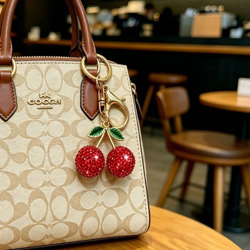 Glamorous keychain with sparkling cherries Stornfield