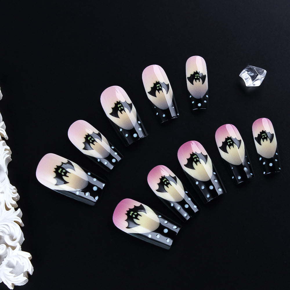 Gothic Bat-Themed Press-On Nails Stornfield