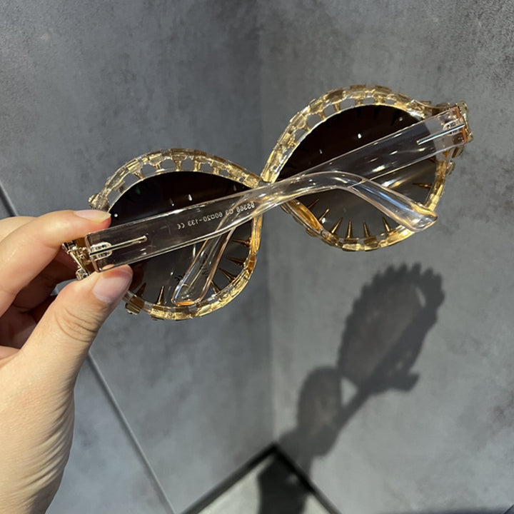 Women's stylish oversized sunglasses with eye-catching stud design Stornfield