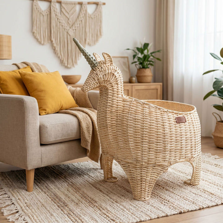 Playful storage basket in unicorn shape Stornfield