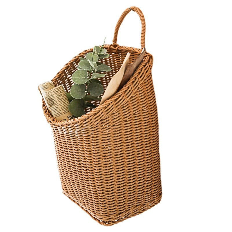 Women Handcrafted Rattan Storage Basket with Handle Stornfield