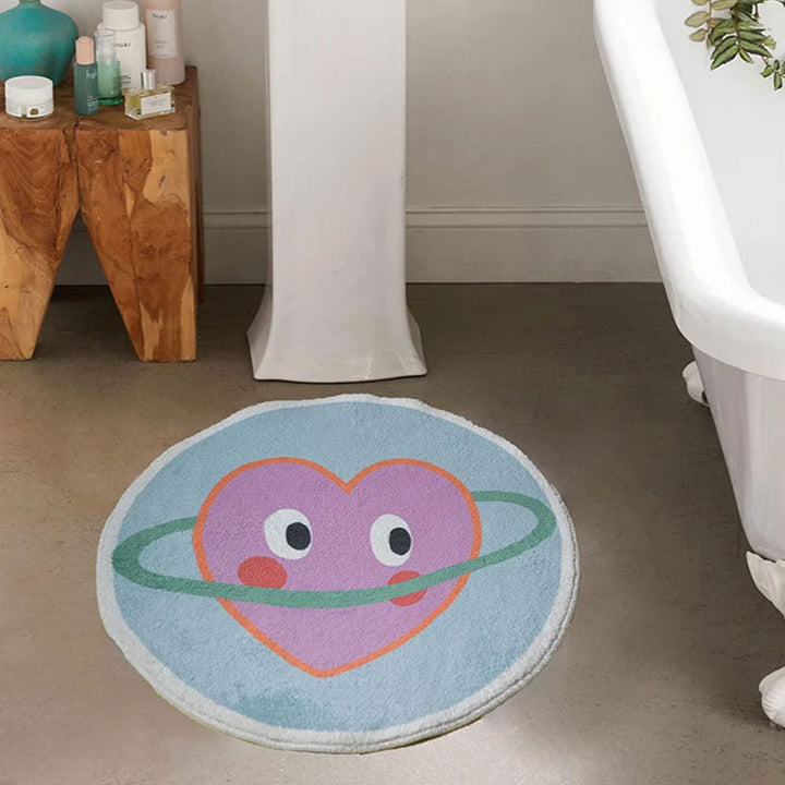 Heart-Shaped Plush Bath Mat