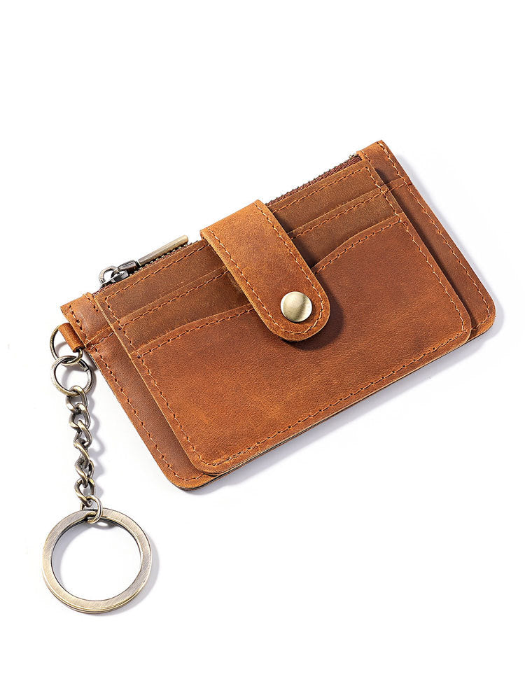 Compact Zippered Leather Cardholder