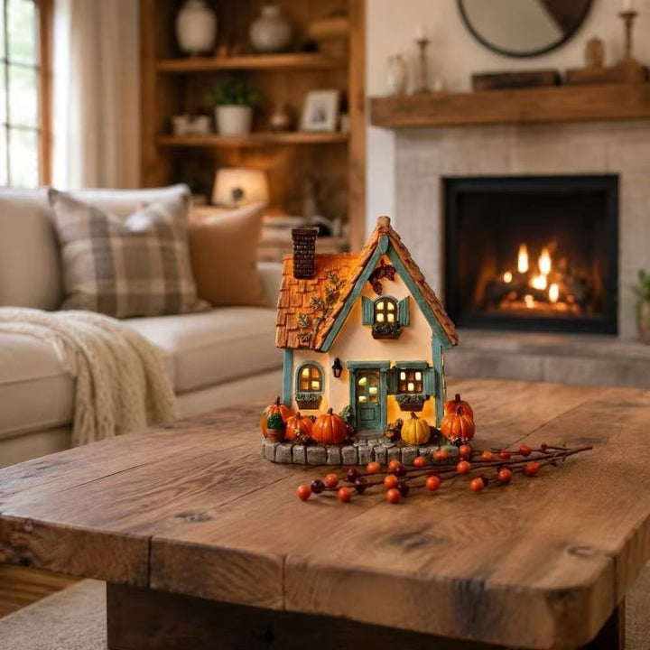 Decorative Autumn-Themed House Figurine Stornfield