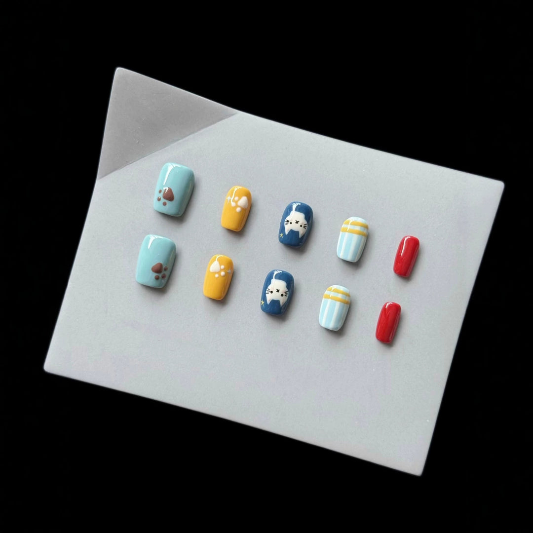 Decorative Character Press-On Nails Set
