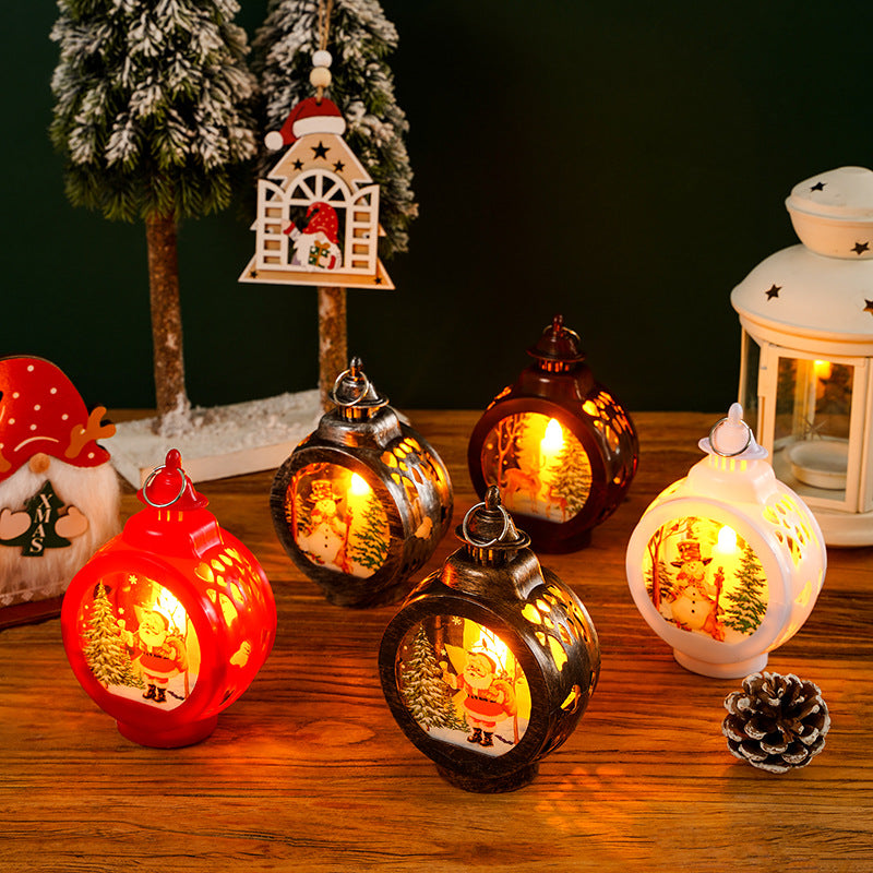 Nostalgic Christmas lantern with inviting deer scene Stornfield