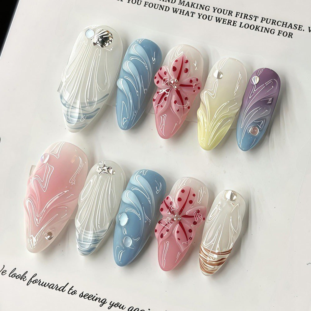 Artificial Nail Set with Floral 3D Design Stornfield