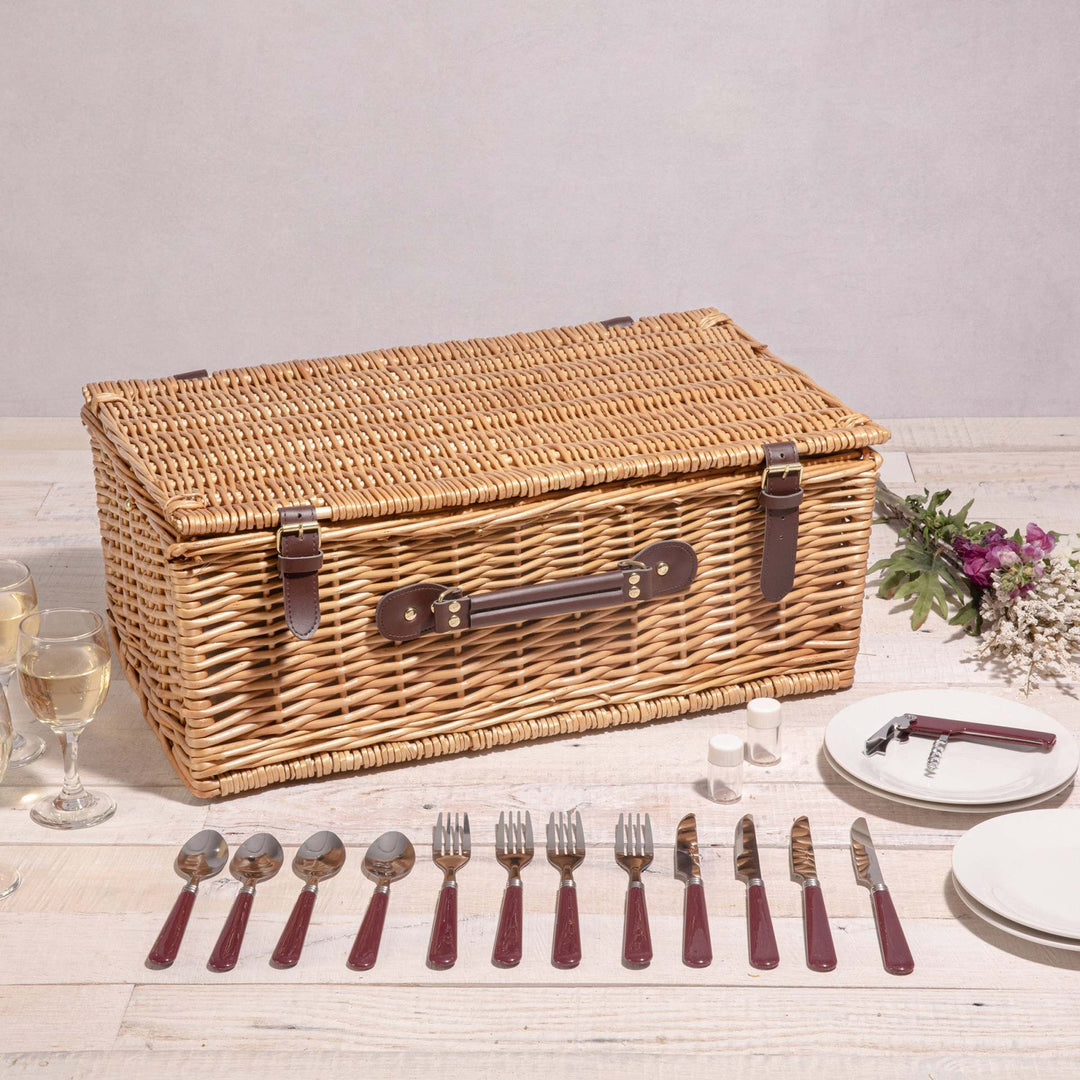 Ladies Picnic Basket with Integrated Utensils and Stylish Details Stornfield