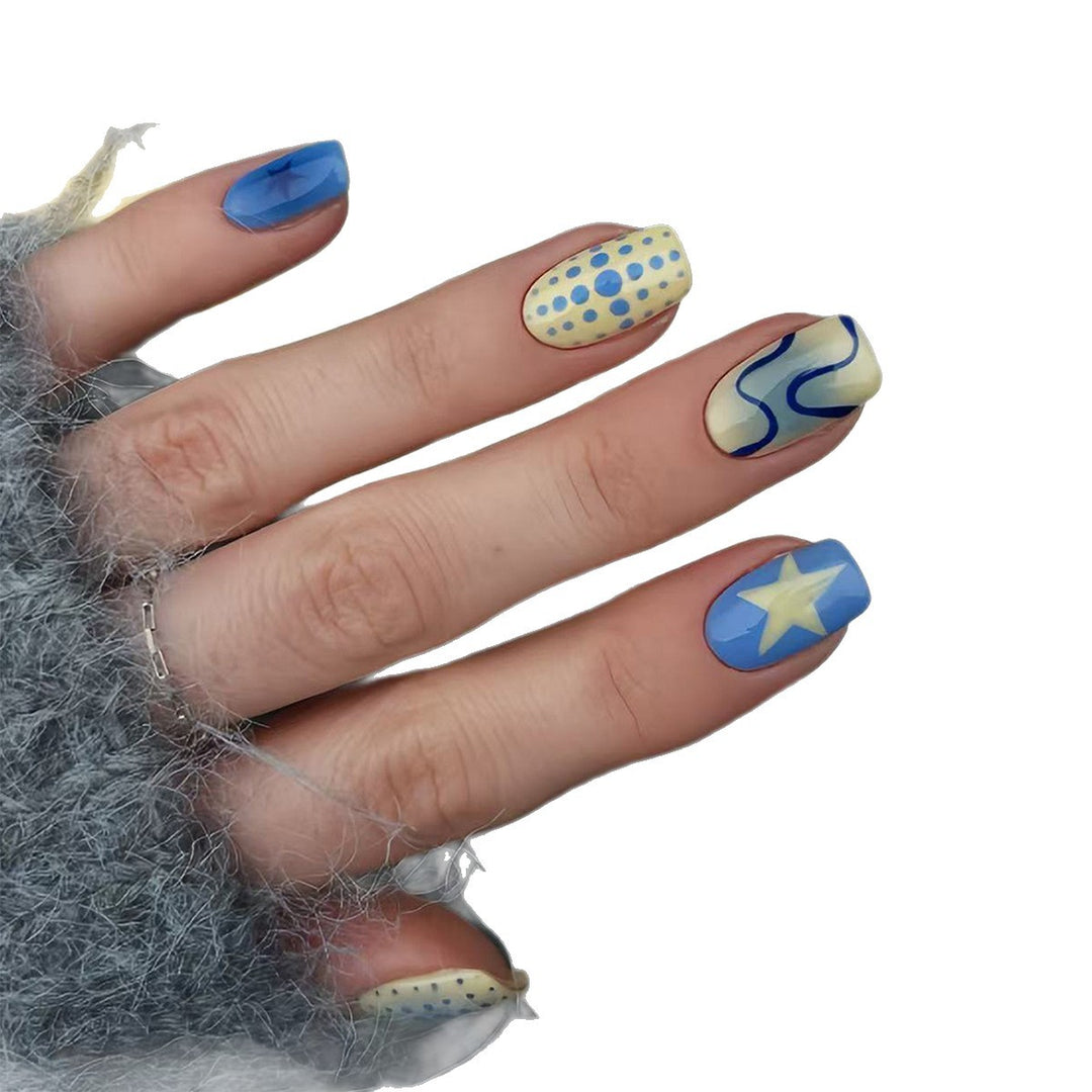 Creative Geometric and Colorful Patterns False Nails Stornfield