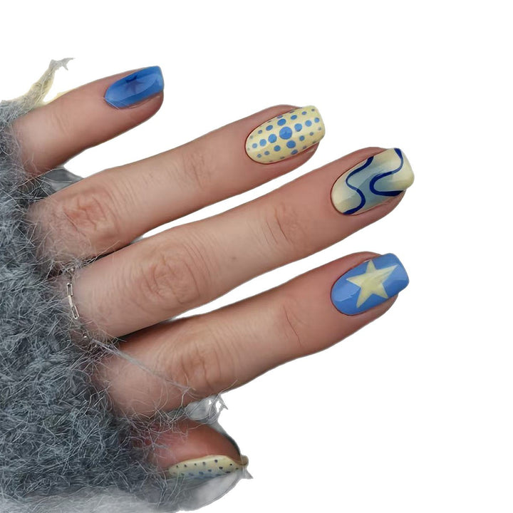 Creative Geometric and Colorful Patterns False Nails Stornfield