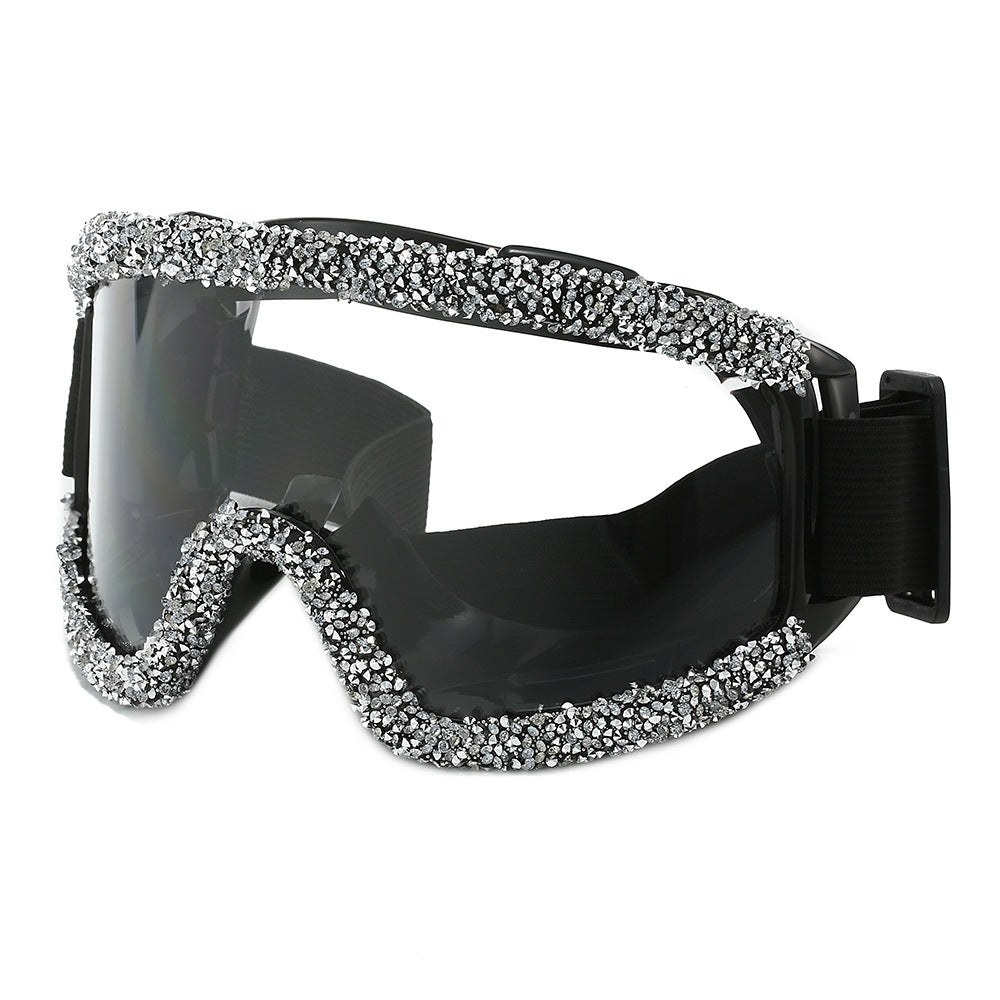 Women's glamorous ski goggles with sparkling decorative frame Stornfield