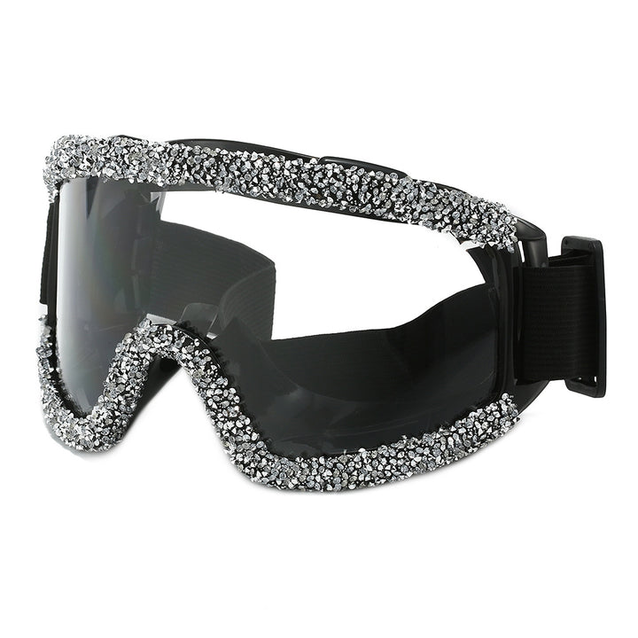 Women's glamorous ski goggles with sparkling decorative frame Stornfield