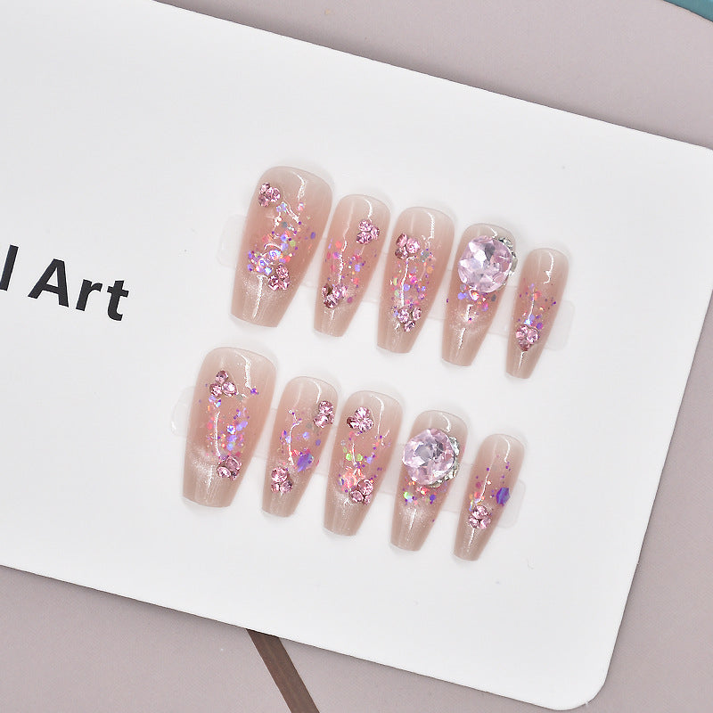 Glamorous Heart-Themed Press-On Nail Set Stornfield