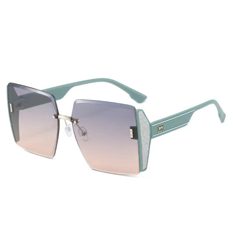Ladies extravagant square sunglasses frame with glittering accents Stornfield