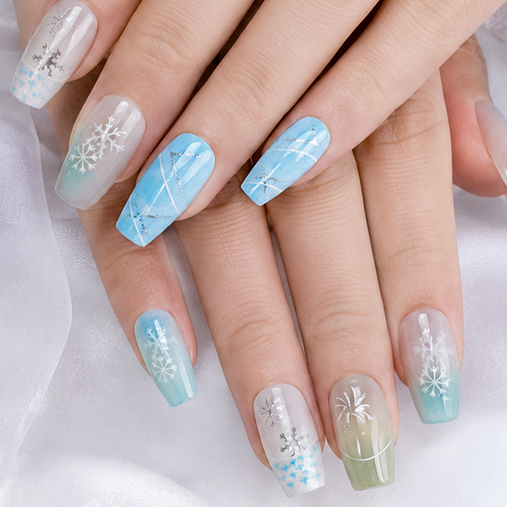 Festive Snowflake Press-On Nail Art Stornfield