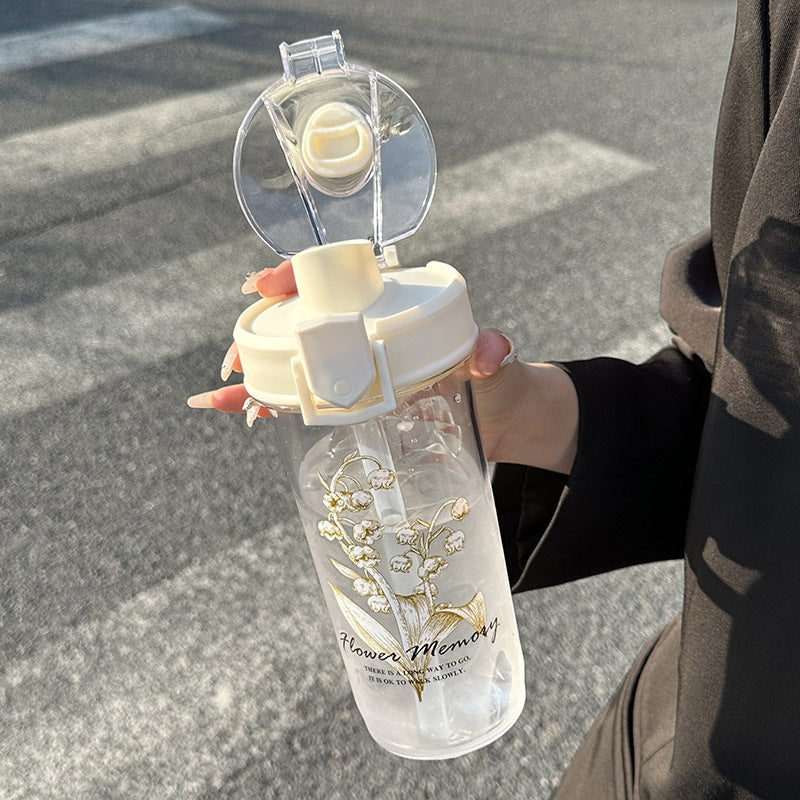 Women's Insulated Drinking Bottle with Elegant Flower Design Stornfield