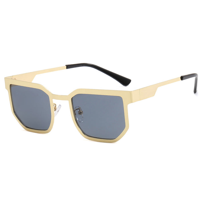Ladies modern sunglasses in trendy rectangular design with narrow metal frame Stornfield