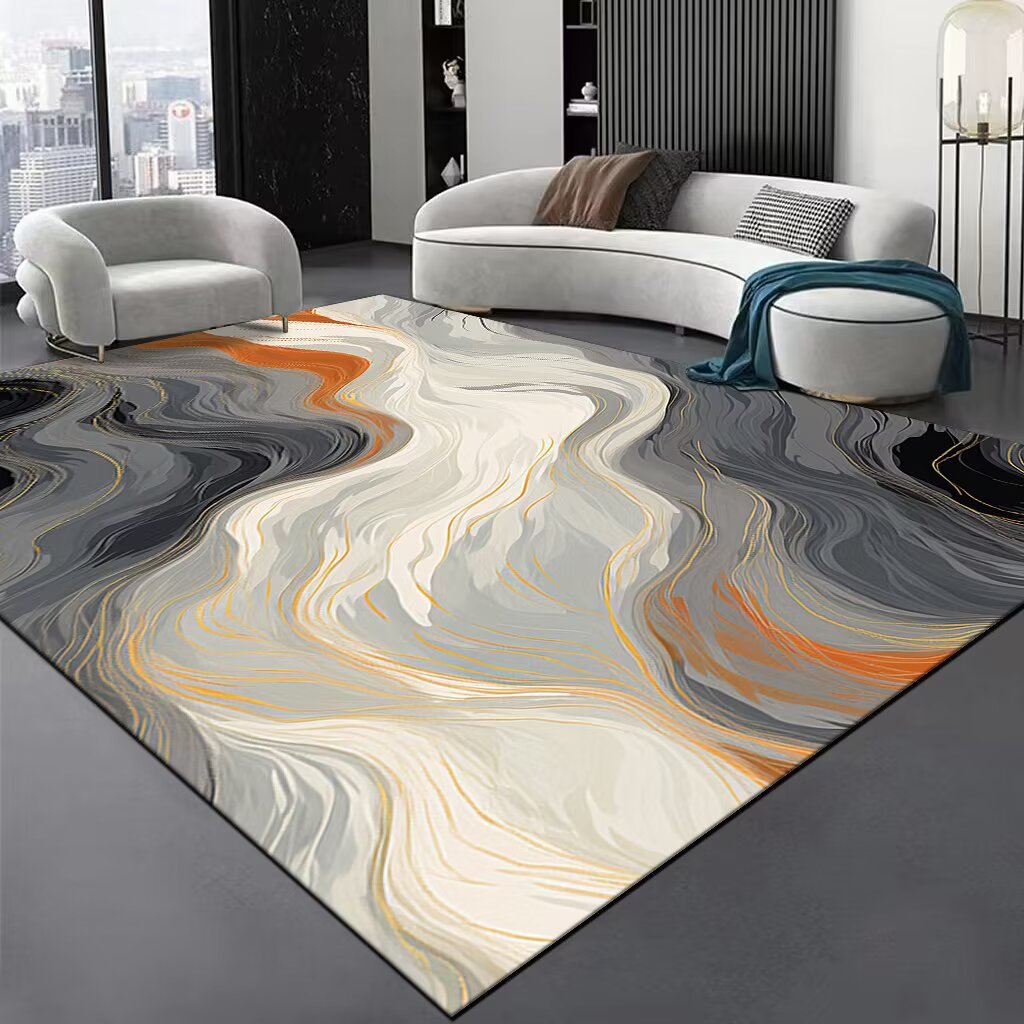 Contemporary Wave Pattern Area Rug Stornfield